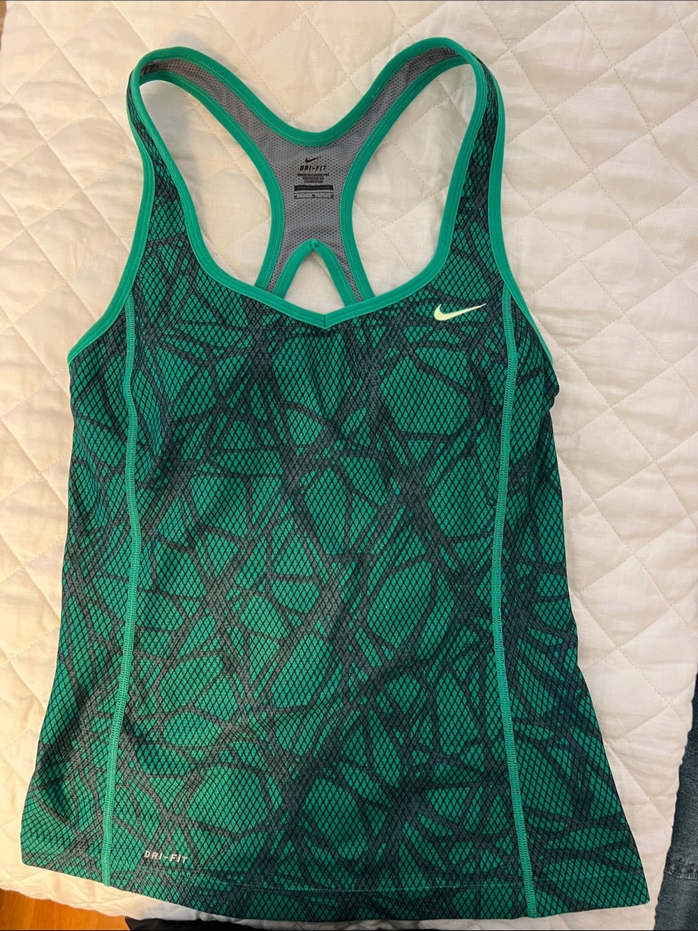 Nike Women’s Teal Green Geometric Racerback Tank